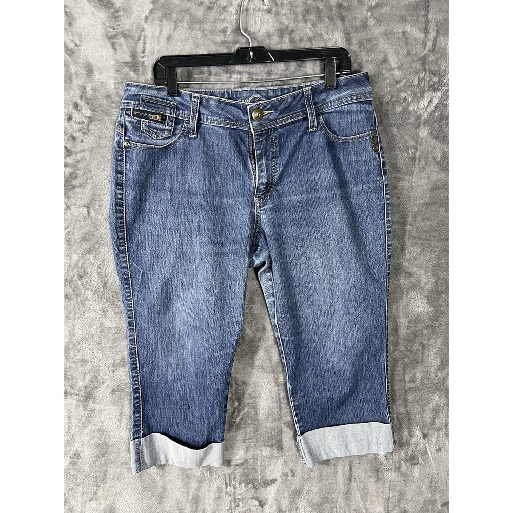 Riders by Lee Copper Denim Capris Medium Wash Cuffed Cropped Jeans Womens 14